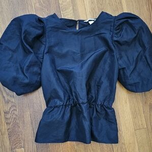 H&M BLACK PEPLUM STYLE TOP